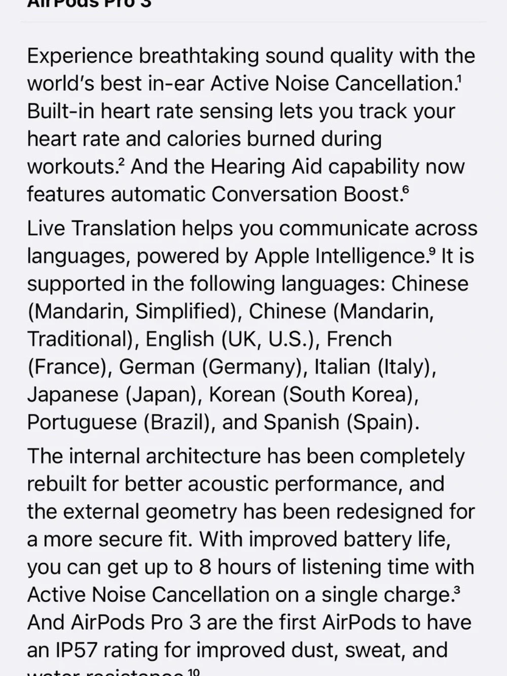 Apple Airpods Pro 3 Wireless headphones